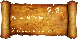 Furka Nándor névjegykártya